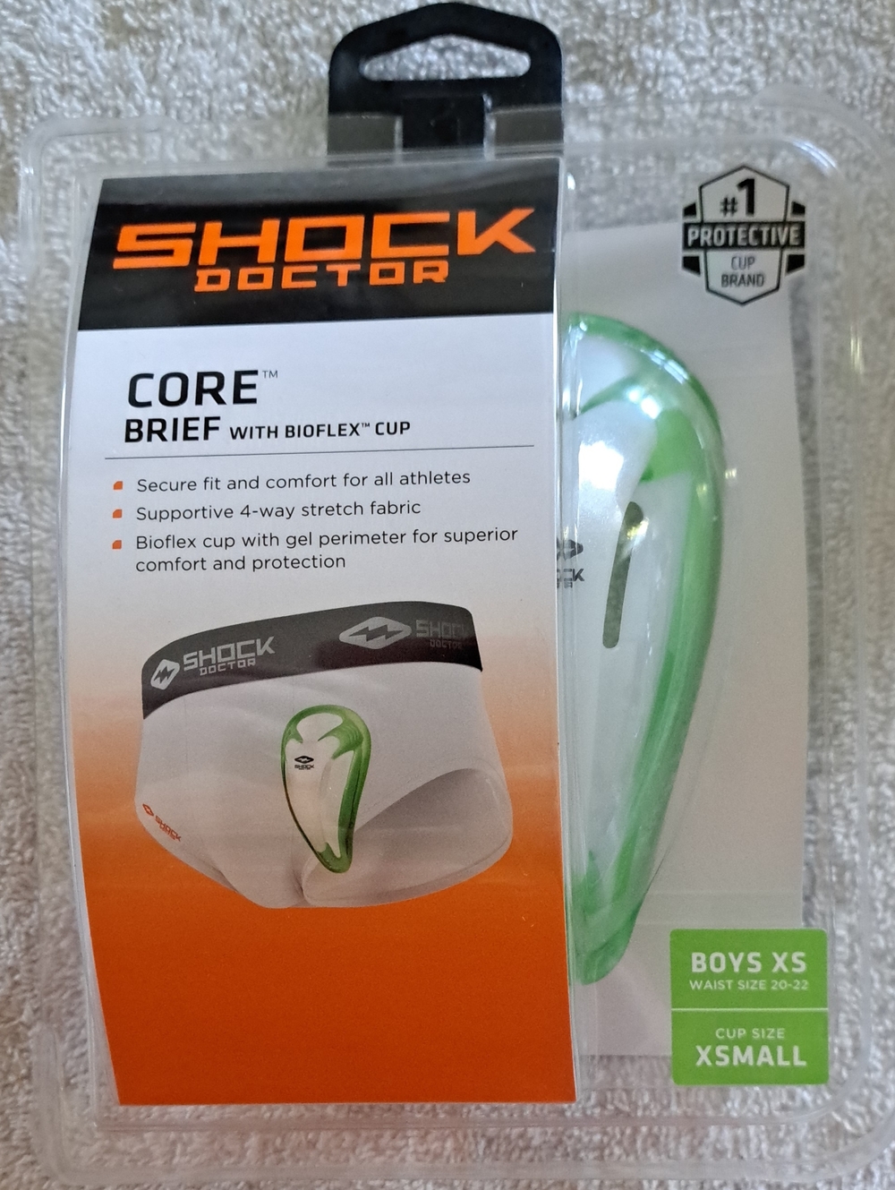 Shock Doctor Core Boxer Brief with Bioflex Cup Size XS Waist 20-22 Cup XS